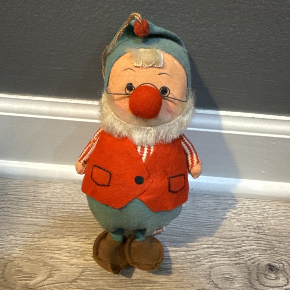 Vintage Felt Christmas Ornament Santa Elf Gnome Pixie‎ by Fun Farm